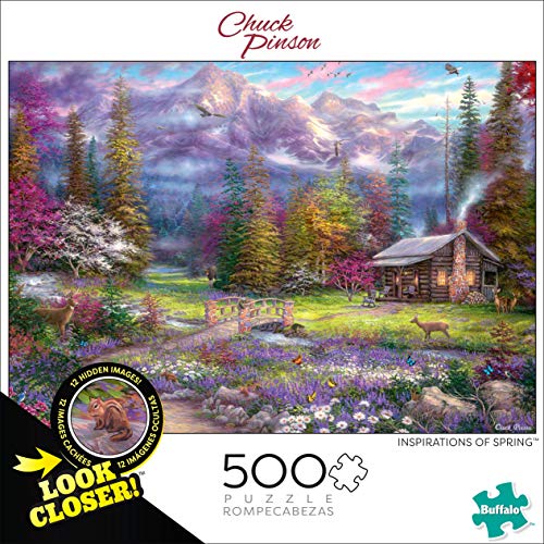 Buffalo Games - Inspirations of Spring - 500 Piece Jigsaw Puzzle with Hidden Images, White by Buffalo Games