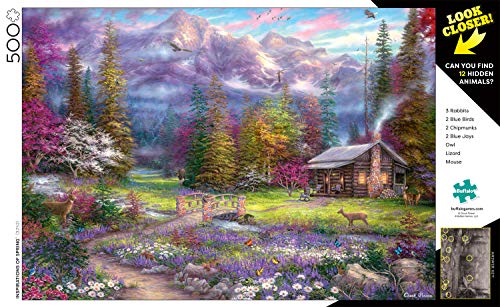 Buffalo Games - Inspirations of Spring - 500 Piece Jigsaw Puzzle with Hidden Images, White by Buffalo Games