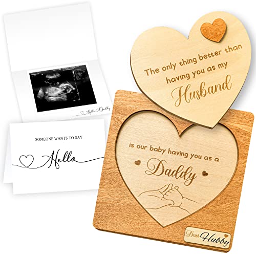 STOFINITY Surprise Pregnancy Announcement for Dad - Pregnancy Reveal to Husband, Cute Baby Announcements Ideas, Baby Reveal for Husband, Baby Announcement Gifts, Wooden Pregnant Announcement Keepsake from Stofinity