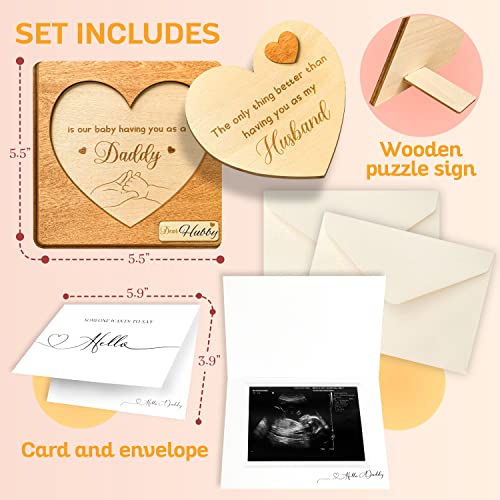 STOFINITY Surprise Pregnancy Announcement for Dad - Pregnancy Reveal to Husband, Cute Baby Announcements Ideas, Baby Reveal for Husband, Baby Announcement Gifts, Wooden Pregnant Announcement Keepsake from Stofinity