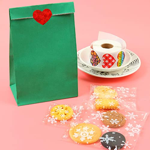 Dzrige 500pcs/roll Heart Shape Labels Love Heart Stickers Love Scrapbooking Adhesive Stickers for Valentine's Day Wedding Decor Stationery Candy Dragee Bag Gift Box Packing Bag Sticker by Dzrige