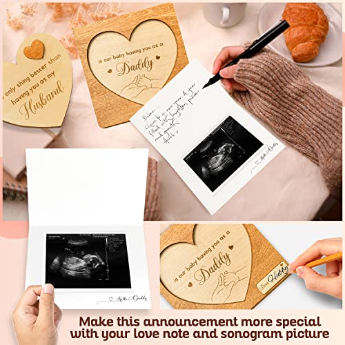STOFINITY Surprise Pregnancy Announcement for Dad - Pregnancy Reveal to Husband, Cute Baby Announcements Ideas, Baby Reveal for Husband, Baby Announcement Gifts, Wooden Pregnant Announcement Keepsake from Stofinity