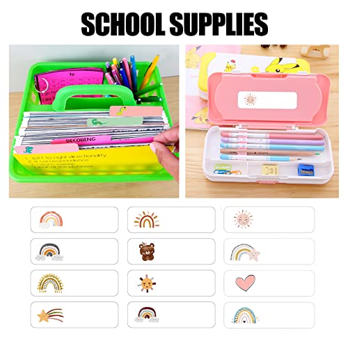 Baby Bottle Labels for Daycare, Self-Laminating, Waterproof Write-On Name Labels, Water Bottle, Lunch Boxes, School Stationery 128 Pack from LINGXIN