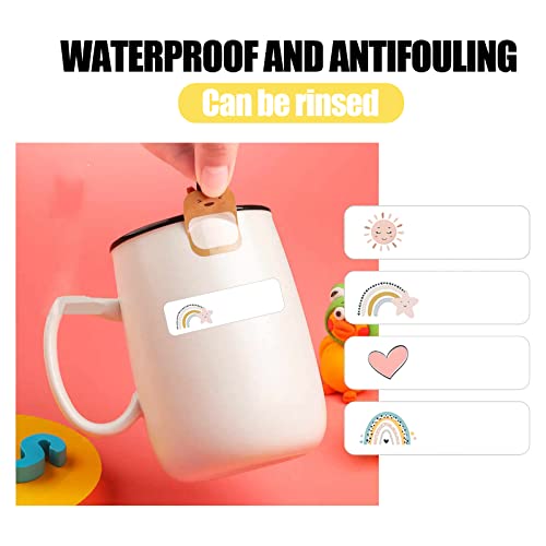 Baby Bottle Labels for Daycare, Self-Laminating, Waterproof Write-On Name Labels, Water Bottle, Lunch Boxes, School Stationery 128 Pack from LINGXIN