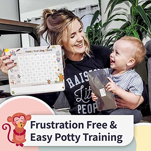 PutskA Potty-Training-Magnetic-Reward-Chart for Toddlers - Potty Chart with Multicolored Emoji & Star Stickers â Motivational Toilet Training for Boys & Girls (Animal Theme) from PUTSKA