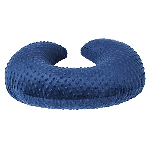 QUENESS Nursing Pillow and Positioner, Breastfeeding, Bottle Feeding, Baby Sitting Support with Removable Ultra Soft Minky Cover, Tummy Time Support for Baby Boys and Girls (Estate Blue) from QUENESS