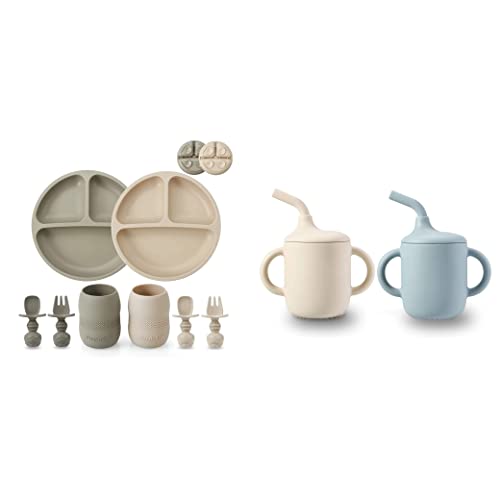 PandaEar Silicone Baby Feeding Set & 2 Pack 100% Tiny Silicone Drinking Training Cup from 