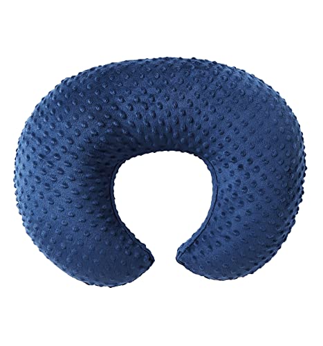 QUENESS Nursing Pillow and Positioner, Breastfeeding, Bottle Feeding, Baby Sitting Support with Removable Ultra Soft Minky Cover, Tummy Time Support for Baby Boys and Girls (Estate Blue) from QUENESS