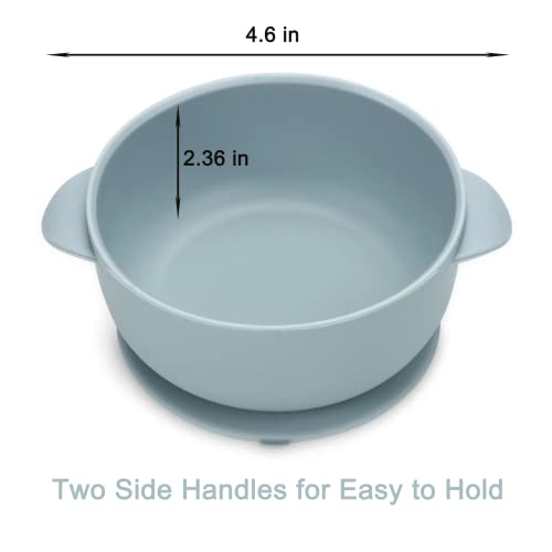 PandaEar Silicone Baby Feeding Set| 2 Divided Suction Plate + 2 Suction Bowl + 2 Tiny Cup with 2 Spoons| Baby Led Weaning Supplies Self Feeding Utensils from PandaEar