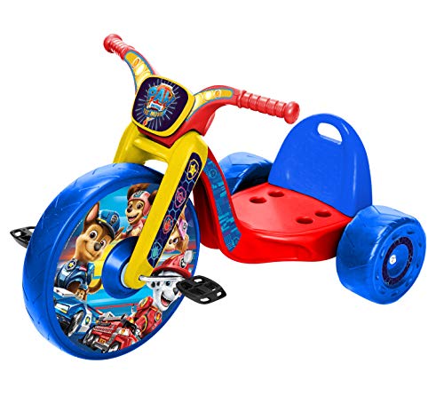 Paw Patrol Kids Tricycle 15" Fly Wheels Junior Cruiser Ride-On, Pedal Powered Trike with Build-in Light On Both Sides of Big Wheel, for Kids Boys Girls Ages 3-7 Year Old by Jakks
