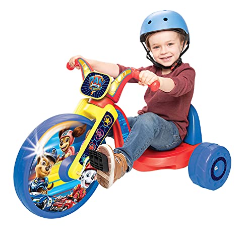 Paw Patrol Kids Tricycle 15" Fly Wheels Junior Cruiser Ride-On, Pedal Powered Trike with Build-in Light On Both Sides of Big Wheel, for Kids Boys Girls Ages 3-7 Year Old by Jakks