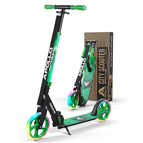 APOLLO LED Scooter - Kick Scooters for Adults, Scooters for Kids 6-10 Years Up - LED Light Up Scooter Wheels - LED Scooter Wheels - Adult Scooter LED Lights for Scooter - Foldable, 20lbs from Apollo