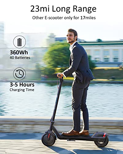 Gyroor Electric Scooter Adults, Up to 23 Miles Long-Range Battery, 19 Mph with Powerful 380W Motor, Folding Electric Scooter for Commuting and Travel 8.5" Pneumatic Tire with Double Braking System by Gyroor