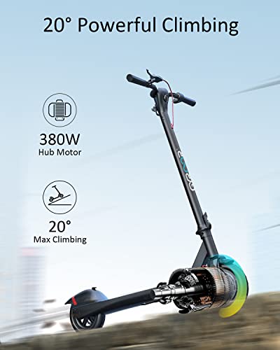 Gyroor Electric Scooter Adults, Up to 23 Miles Long-Range Battery, 19 Mph with Powerful 380W Motor, Folding Electric Scooter for Commuting and Travel 8.5" Pneumatic Tire with Double Braking System by Gyroor