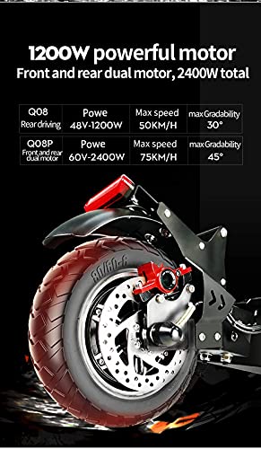 US Warehouse Adult Electric Kick Scooter Q08Plus, 2400W Dual Motor 10'' Tubeless Tires Up to High Speed 70KM/H, Foldable and Long Range Battery Two Wheels UL Certified E Scooters from Shenzhenshi Lvdaoxing Technology Co.,Ltd