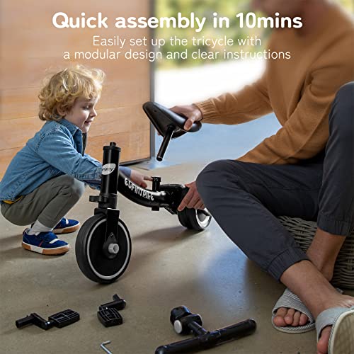 besrey 5 in 1 Toddler Bike for 10 Month to 4 Years Old Kids, Toddler Tricycle Kids Trikes Tricycle Ideal for Boys Girls, Balance Training from besrey