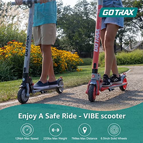 Gotrax Vibe Electric Kick Scooter, 6.5" Foldable Commuting Scooter for Kids 8-15, 12 MPH & 7 Miles Range E Kick Scooters for Kids, Teens, Boys and Girls (Gray) from GOTRAX