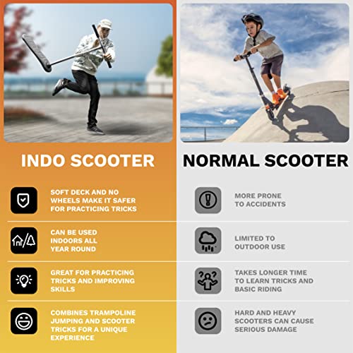 The Indo Trick Scooter - Stunt Scooter for Adults Teens and Kids 8 Years Up - Trampoline Scooter to Practice Pro Scooter Tricks - Indoors and Outdoors Scooter - Professionals and Beginners from Indo Solutions Oy