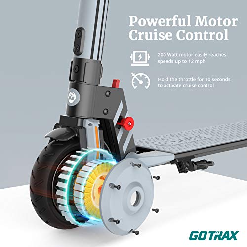 Gotrax Vibe Electric Kick Scooter, 6.5" Foldable Commuting Scooter for Kids 8-15, 12 MPH & 7 Miles Range E Kick Scooters for Kids, Teens, Boys and Girls (Gray) from GOTRAX