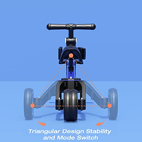 XJD 3 in 1 Kids Tricycles for 10 Month to 3 Years Old Kids Trike Toddler Bike Boys Girls Trikes for Toddler Tricycles Baby Bike Infant Trike with Adjustable Seat Height and Removable Pedal (Blue,1) by XJD