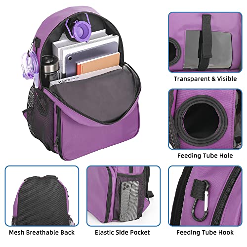 Fewener Feeding Tube Backpack for Feeding Tube G Tube J Tube GJ Tube Backpack - 15.8 Inch Gtube Feeding Backpack Modified Enteral Feeding Pump Backpack for teenagers/adults from Fewener