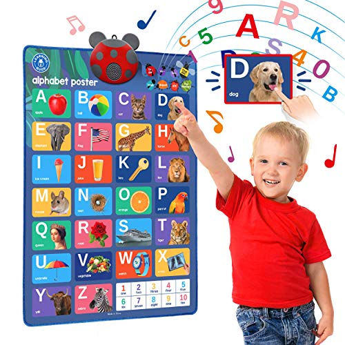 LEARNING BUGS Interactive ABC & 123s Talking Poster & Musical Wall Chart, Best Educational Toy for 2 Year olds and 3 Year olds. Electronic Toddler Toys for Boys & Girls. by Learning Bugs