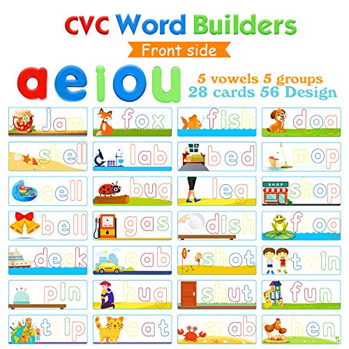 SpringFlower See & Spell Matching Letter Toy,Learning Educational Toy For 3 4 5 6 Years Old Boys And Girls,Preschool Learning Activities,Shape & Color Recognition Game,Cvc Word Builders For Kids,80Pcs by Shang gao xian fang bei gong yi pin you xian gong s