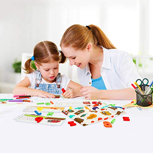 SpringFlower See & Spell Matching Letter Toy,Learning Educational Toy For 3 4 5 6 Years Old Boys And Girls,Preschool Learning Activities,Shape & Color Recognition Game,Cvc Word Builders For Kids,80Pcs by Shang gao xian fang bei gong yi pin you xian gong s