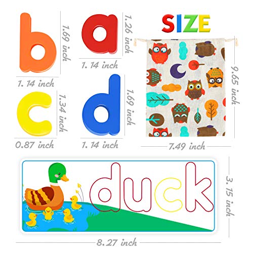 SpringFlower See & Spell Matching Letter Toy,Learning Educational Toy For 3 4 5 6 Years Old Boys And Girls,Preschool Learning Activities,Shape & Color Recognition Game,Cvc Word Builders For Kids,80Pcs by Shang gao xian fang bei gong yi pin you xian gong s