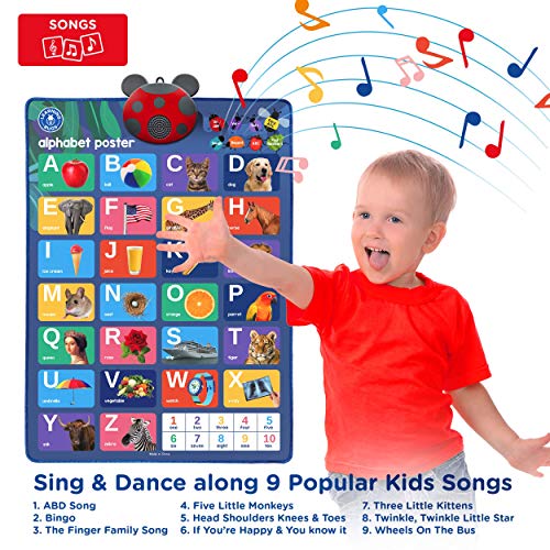 LEARNING BUGS Interactive ABC & 123s Talking Poster & Musical Wall Chart, Best Educational Toy for 2 Year olds and 3 Year olds. Electronic Toddler Toys for Boys & Girls. by Learning Bugs