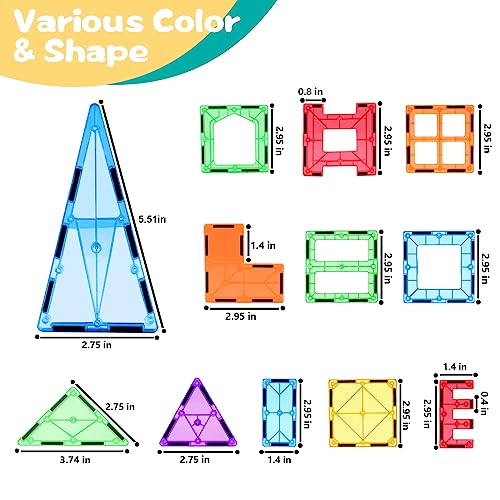 Universal Kids Magnetic Tiles Compatiable with All Brand's Magnetic Building Blocks, Magnet Montessori Toys for 3 4 5 6 7 8 Year Old Boys Girls Toddlers Learning Educational Sensory STEM Toys Gifts from BigShu