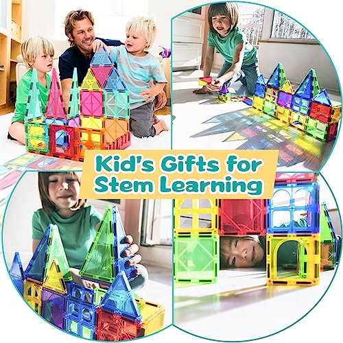 Universal Kids Magnetic Tiles Compatiable with All Brand's Magnetic Building Blocks, Magnet Montessori Toys for 3 4 5 6 7 8 Year Old Boys Girls Toddlers Learning Educational Sensory STEM Toys Gifts from BigShu
