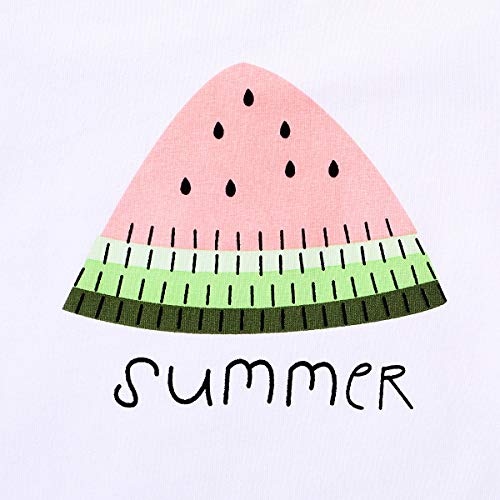 YOUNGER TREE Toddler Baby Girls Clothes Watermelon T-Shirt + Linen Shorts with Belt Cute Summer Short Set (Green, 2-3 T) from 