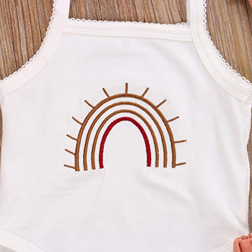 Thorn Tree Newborn Baby Girls Boys Clothes Cotton Suit Cute Baby Kid Infant Romper Play Wear Summer Rainbow Outfits(3Pcs Rianbow Bodysuit&Oragne, 0-3 Months) from 