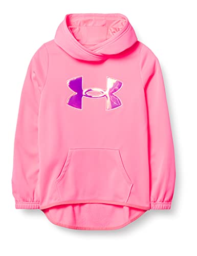 Under Armour Girls' Armour Fleece Irdsnt Big Logo Hood , Cerise (653)/Iridescent , Youth X-Large by Under Armour Apparel