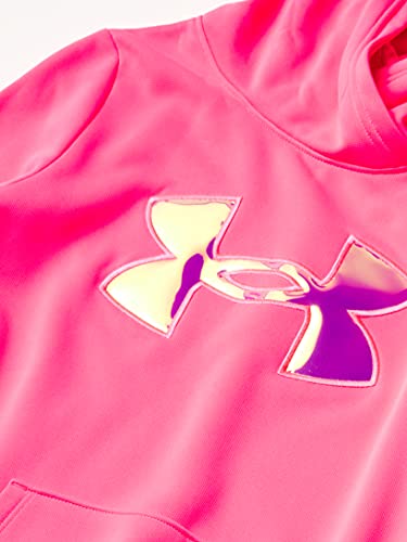 Under Armour Girls' Armour Fleece Irdsnt Big Logo Hood , Cerise (653)/Iridescent , Youth X-Large by Under Armour Apparel