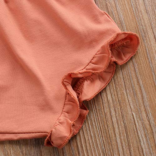 Thorn Tree Newborn Baby Girls Boys Clothes Cotton Suit Cute Baby Kid Infant Romper Play Wear Summer Rainbow Outfits(3Pcs Rianbow Bodysuit&Oragne, 0-3 Months) from 