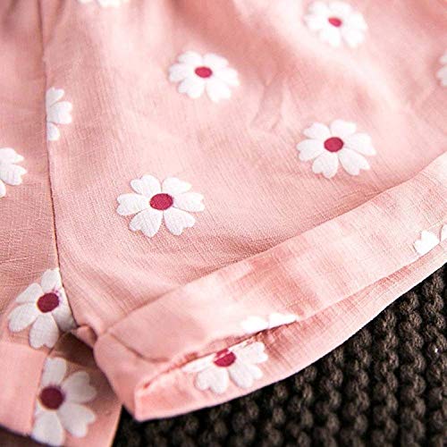 2PCS Set Toddler Kids Baby Girls Outfits Clothes T-Shirt Vest Tops+Shorts Pants(2T, Pink) by 