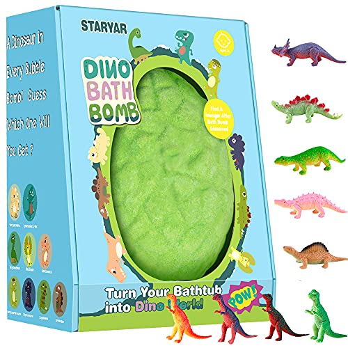 Bath Toys,XXXL Bath Bombs for Kids with Surprise Toys Inside, Dinosaur Egg Bubble Bath Bombs Gift Set,Birthday Christmas Holiday Gift for Girls and Boys by STARYAR