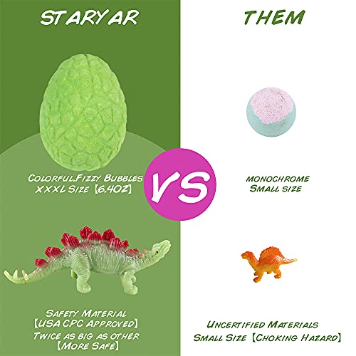 Bath Toys,XXXL Bath Bombs for Kids with Surprise Toys Inside, Dinosaur Egg Bubble Bath Bombs Gift Set,Birthday Christmas Holiday Gift for Girls and Boys by STARYAR