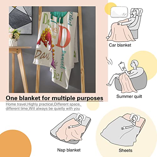HSSQMH Custom Dinosaur Blanket for Boys Girls Baby Toddler Personalized Dinosaur with Name Newborn Dinosaur Throw Blanket Customized Dinosaur Baby Boys Blanket with Name for Birthday Shower Gift from HSSQMH