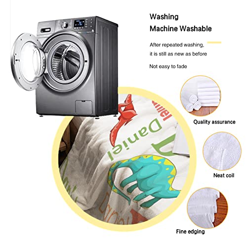 HSSQMH Custom Dinosaur Blanket for Boys Girls Baby Toddler Personalized Dinosaur with Name Newborn Dinosaur Throw Blanket Customized Dinosaur Baby Boys Blanket with Name for Birthday Shower Gift from HSSQMH