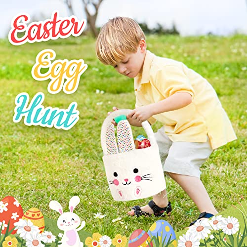 Bstaofy Easter Bunny Basket White Rabbit Egg Hunts Basket Easter Egg Hunting Game Supplies for Toddler Kids Boys Girls Party Decor Gifts by Bstaofy