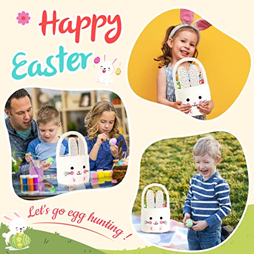 Bstaofy Easter Bunny Basket White Rabbit Egg Hunts Basket Easter Egg Hunting Game Supplies for Toddler Kids Boys Girls Party Decor Gifts by Bstaofy