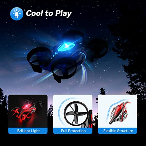 LANSAND 2Pack Mini Drones for Kids,Beginners,Adults, Small RC Drone Quadcopter with 2-In-1 Race and Fly Mode,LED Light,Altitude Hold,3D Flip,4 Batteries,Stress Relief for Adult,Toy Gift for Boys Girls from LANSAND