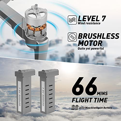 Tucok 193MAX2S Drone with 4K UHD Camera for Adults,3-Axis Gimbal Quadcopter with EIS Camera,13000ft Video Transmission,Obstacle Avoidance,66 Min Long Flight Time,Brushless Motor, GPS Auto Return Home by Tucok