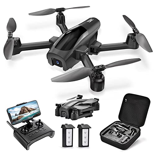 TENSSENX Drone with Camera, Foldable FPV Drone for Adults and Kids, Black Portable RC Quadcopter with 2 Batteries for 40 Min flight, Voice and Gesture Control, Optical Flow Positioning, Gravity Sensor by TENSSENX