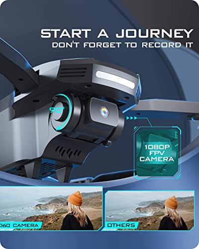 DEERC Drones with Camera for Adults Kids 1080P HD Video, D60 FPV Drone for Beginner with Long Battery Life, Gravity Sensor, Foldable Hobby RC Quadcopters & Multirotors, Toys Gifts for Boys Girls from DEERC