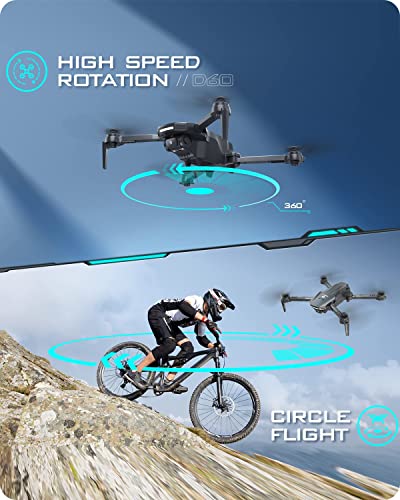 DEERC Drones with Camera for Adults Kids 1080P HD Video, D60 FPV Drone for Beginner with Long Battery Life, Gravity Sensor, Foldable Hobby RC Quadcopters & Multirotors, Toys Gifts for Boys Girls from DEERC