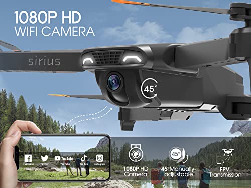 Heygelo S90 Drone with Camera for Adults, 1080P HD Mini FPV Drones for Kids Beginners, Foldable RC Quadcopter Toys Gifts for Boys Girls with Altitude Hold, Voice/Gesture Control, 3 Speeds, 2 Batteries from heygelo
